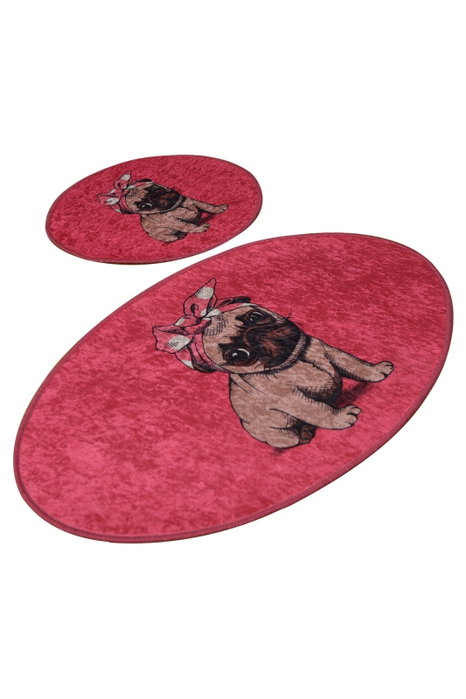Mijölnir Juego de alfombras de baño Pink Pug